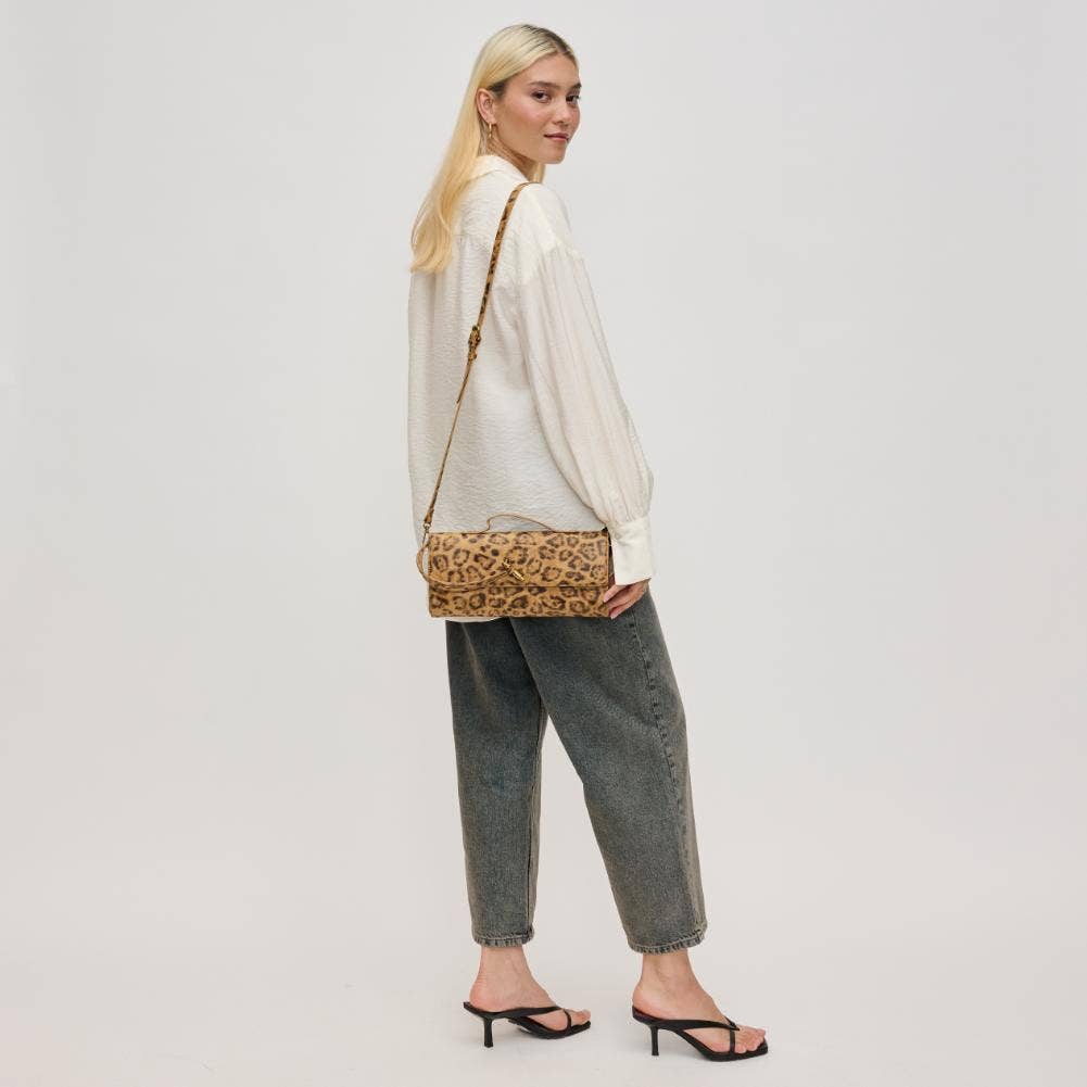 Ada Animal Print East West Clutch Crossbody