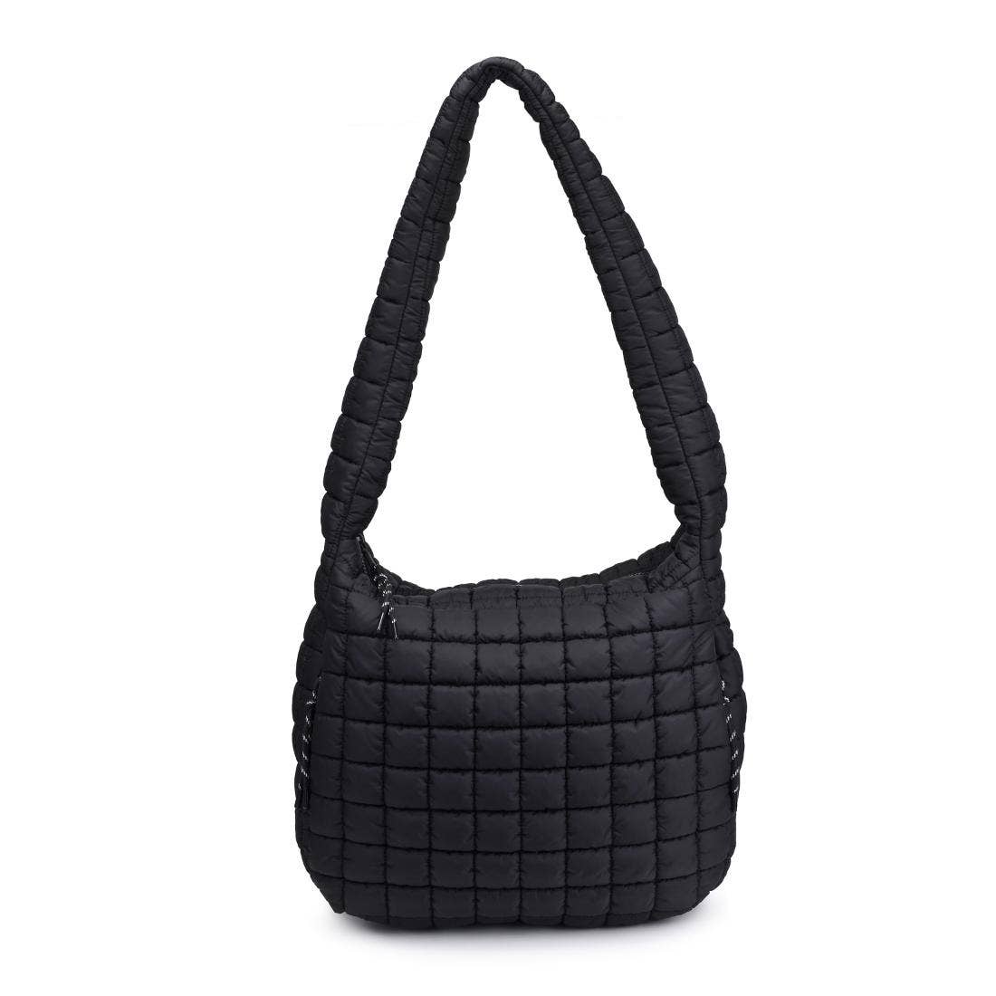 Leda Quilted Nylon Puffer Hobo: Black
