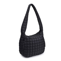 Leda Quilted Nylon Puffer Hobo: Black