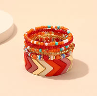 Herringbone Papaya Bracelet Stack