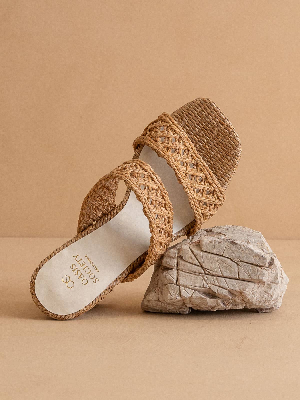 The Barbara Camel | Woven Double Band Heel