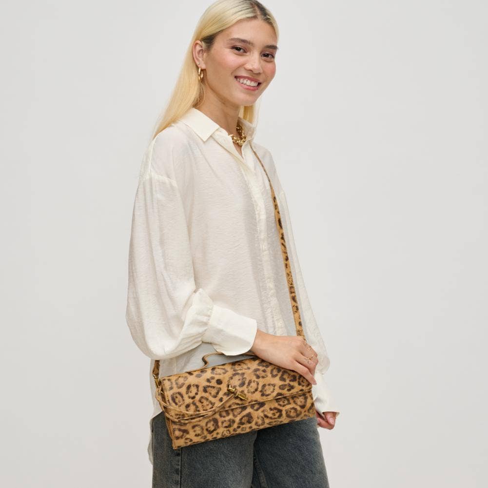 Ada Animal Print East West Clutch Crossbody