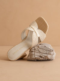 The Santiago | Off White Raffia Heel