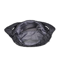 Leda Quilted Nylon Puffer Hobo: Black