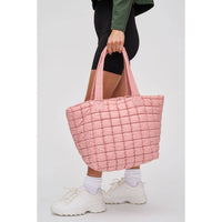 Breakaway - Quilted Puffer Nylon Tote: Pastel Pink