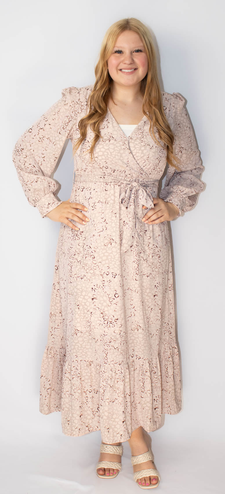 Leopard V-Neck Maxi Dress