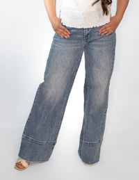 HIGH RISE COMFORT STRETCH TROUSER WIDE LEG JEANS