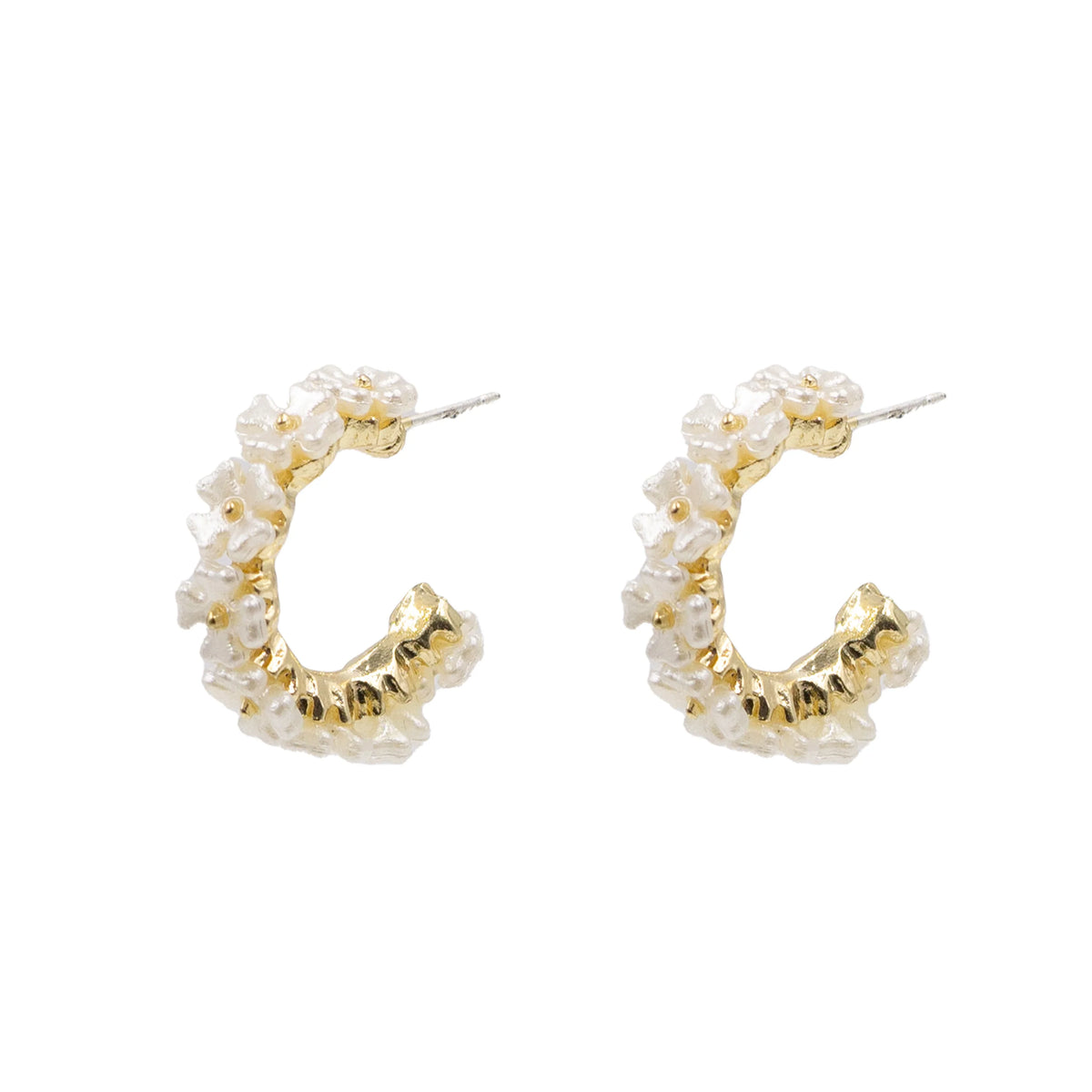Daisy Collection- Pearl Hoop Earrings
