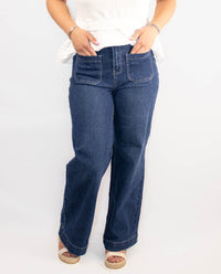 Wide Leg Pocketed High Waist Jeans