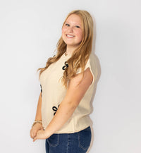 Embroidery Soft Sweater Vest Top