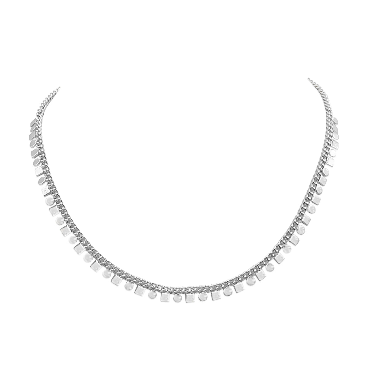 Goddess Collection- Silver Signal Necklace 14 inches