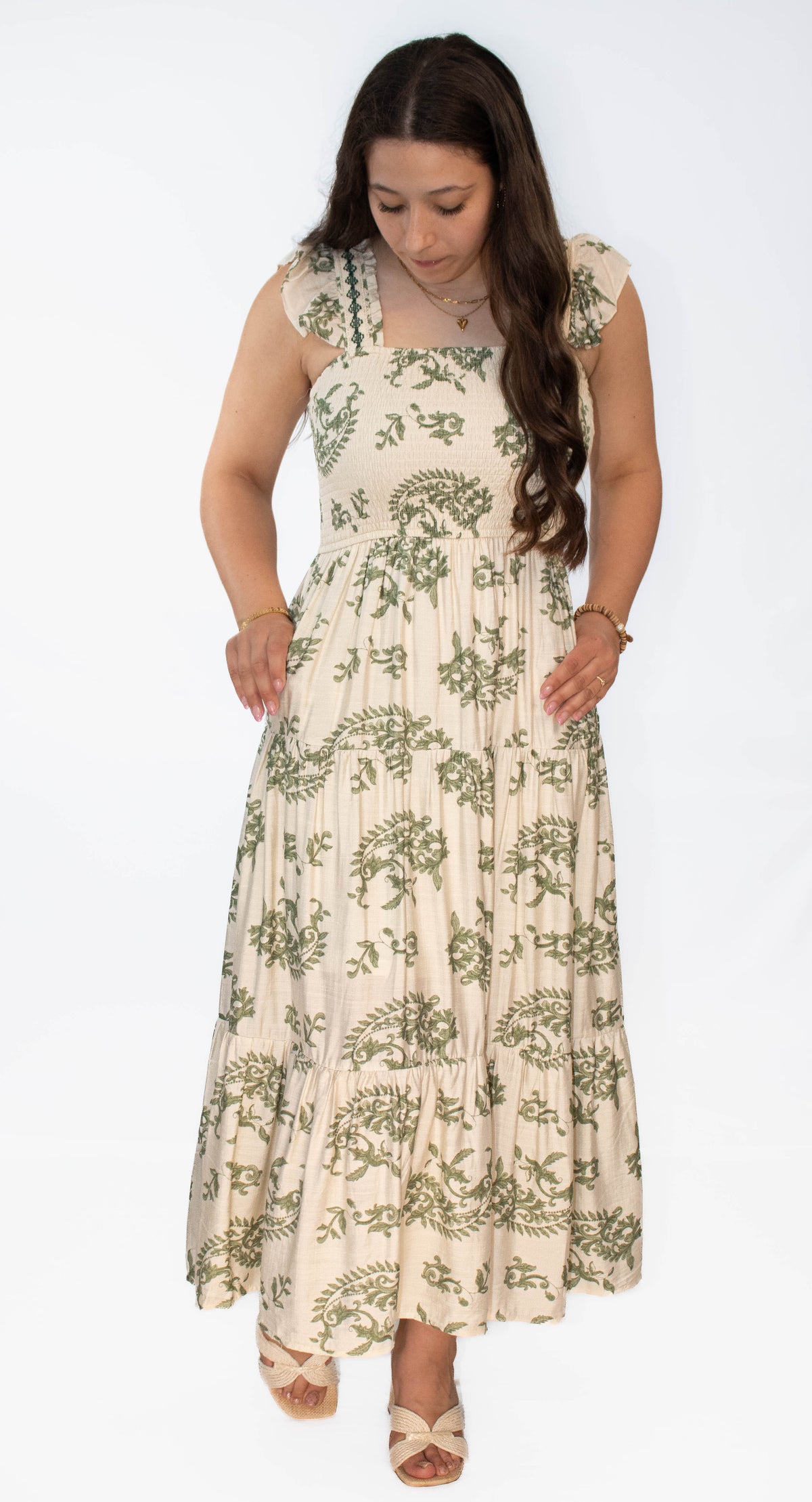 Ruffle Sleeve Maxi Dress