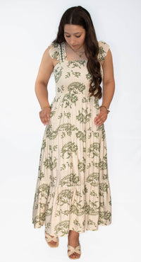 Ruffle Sleeve Maxi Dress