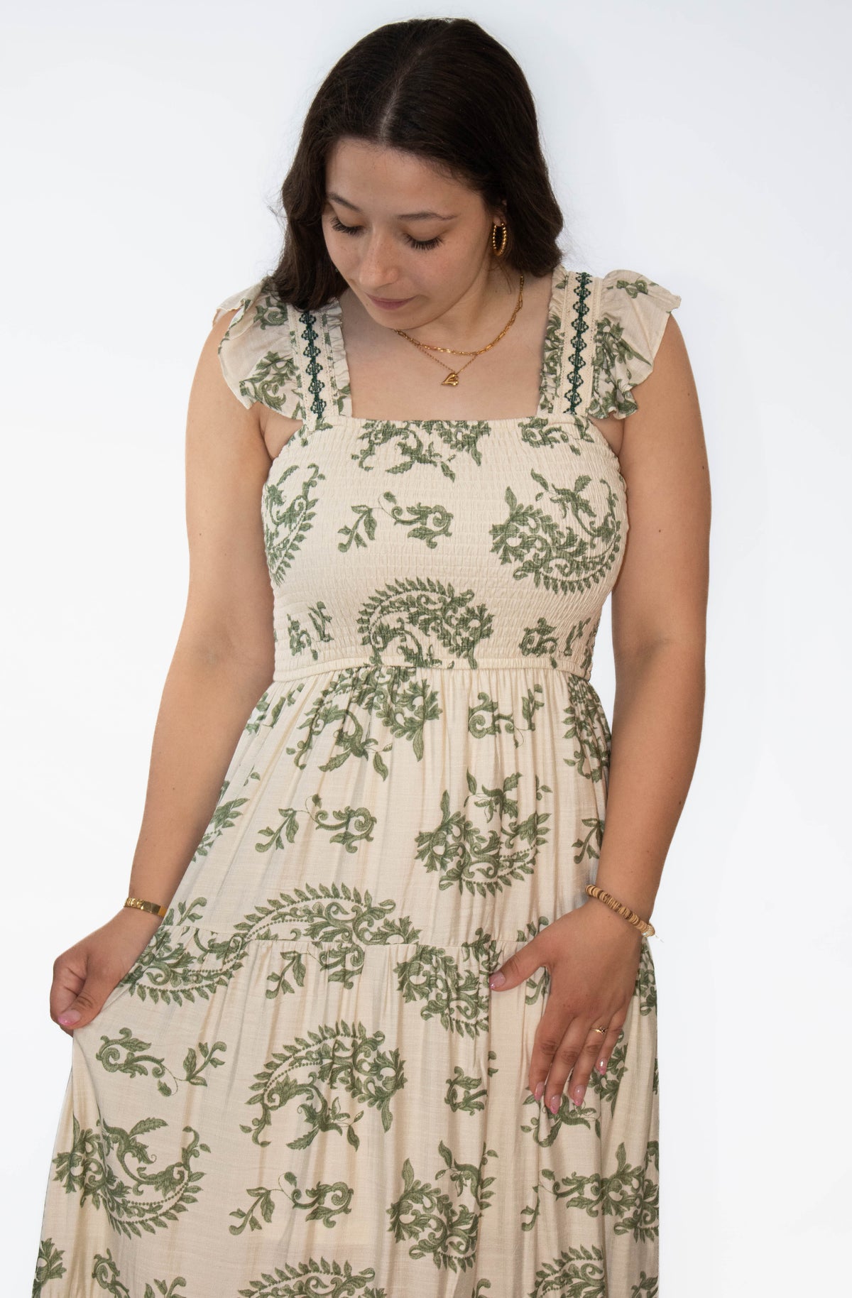 Ruffle Sleeve Maxi Dress