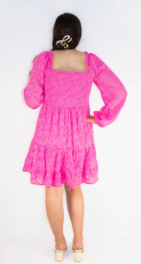 Hot Pink Long Sleeve Dress