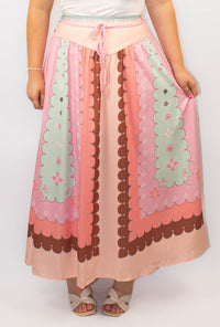 Pastel Pink Colorblock Maxi Skirt