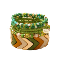 Herringbone Honeydew Bracelet Stack