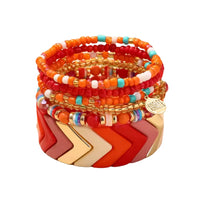Herringbone Papaya Bracelet Stack