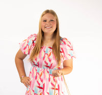 Brush Stroke Printed Dress