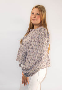 Textured Knit Balloon Sleeve Top