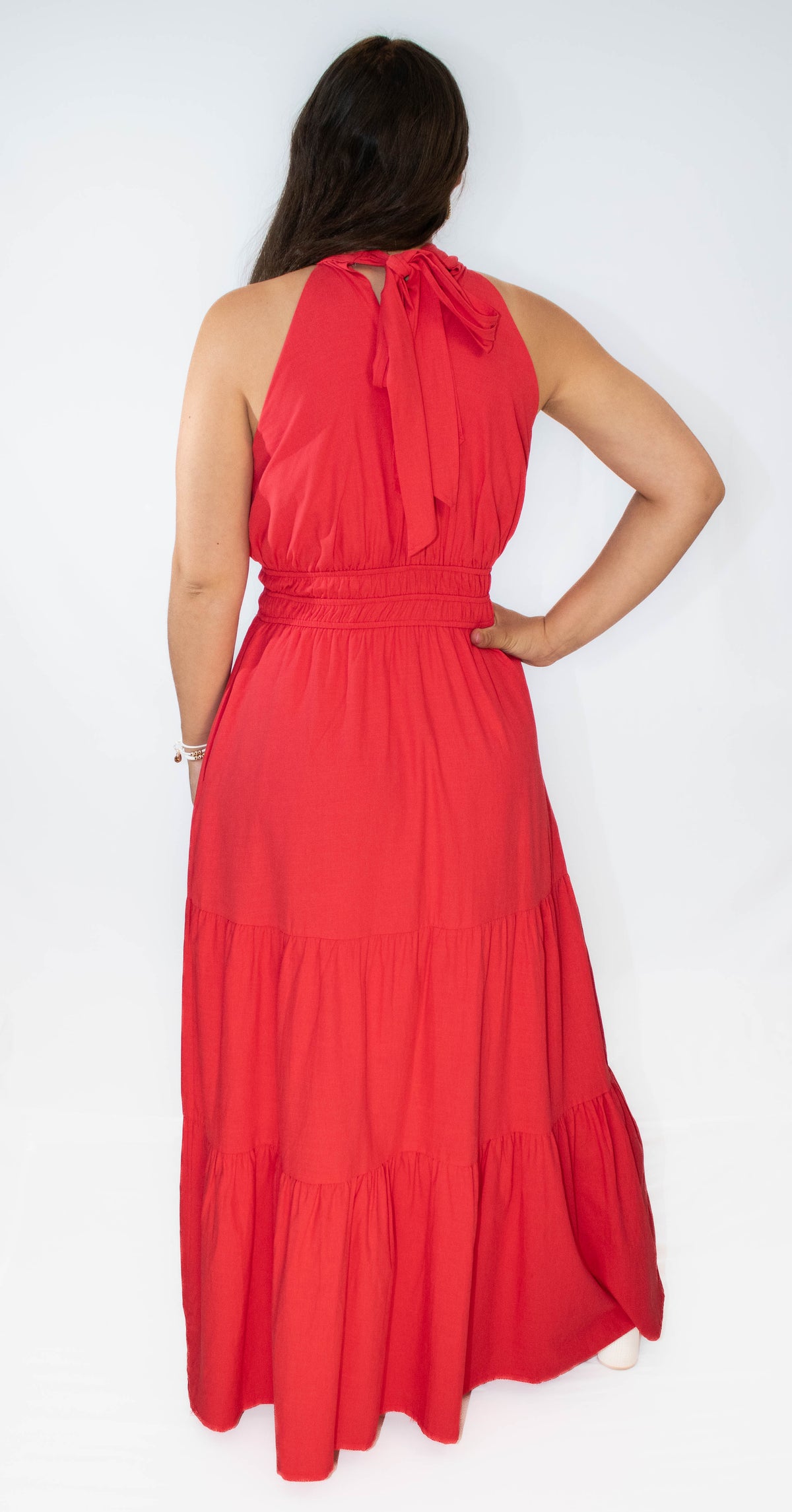Halter Maxi Dress- Red