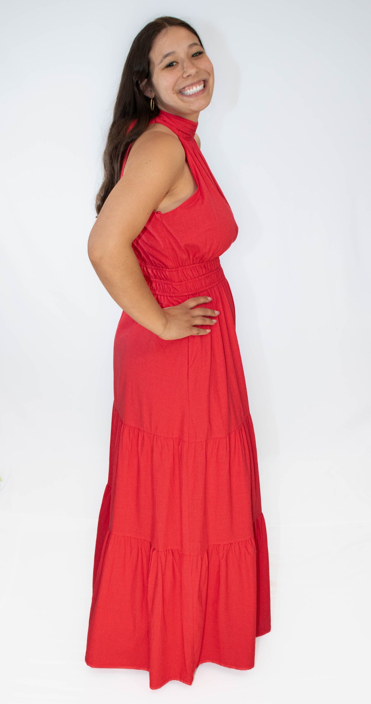 Halter Maxi Dress- Red