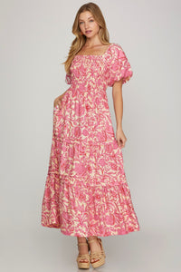 Puff Sleeved Maxi Dress
