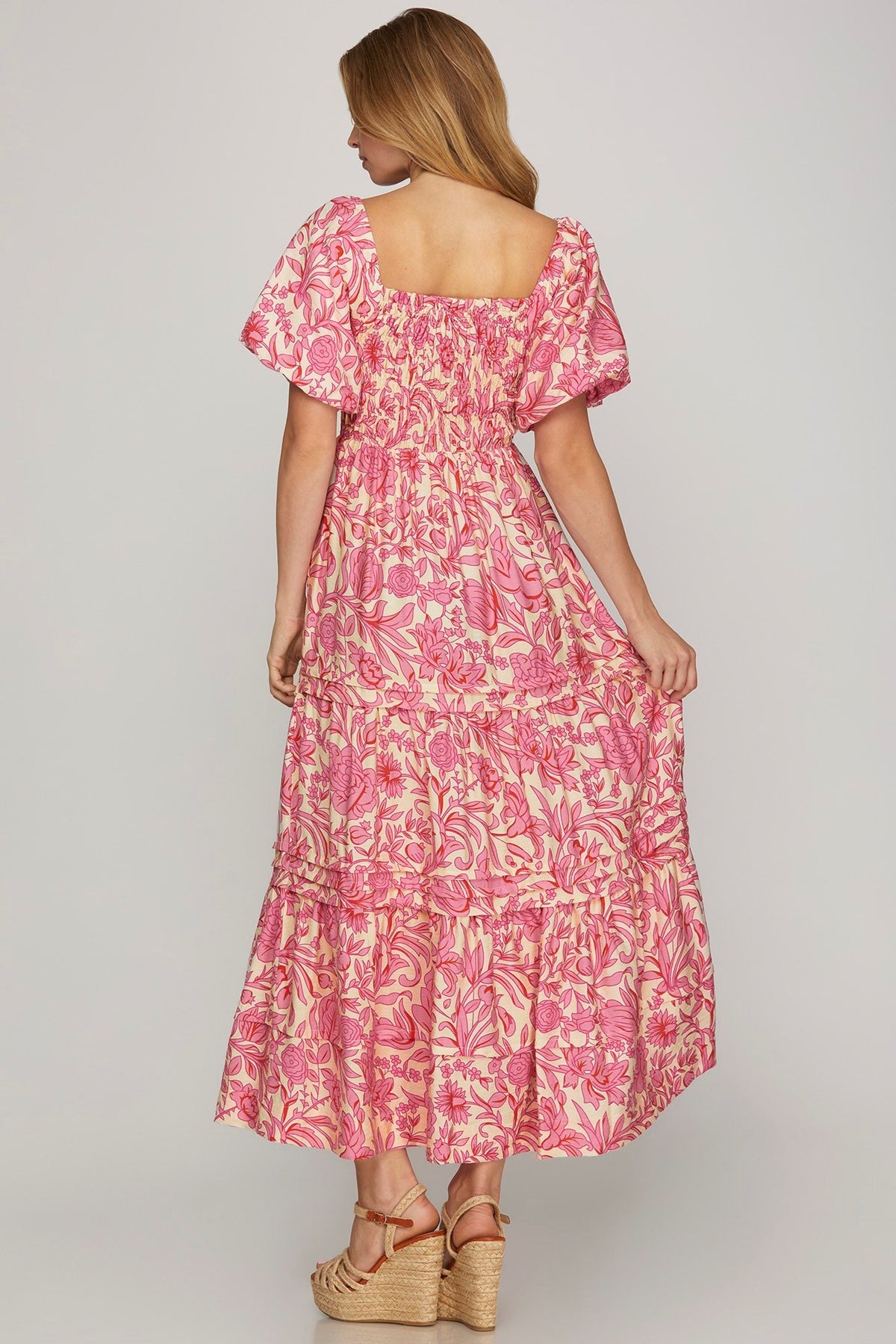 Puff Sleeved Maxi Dress