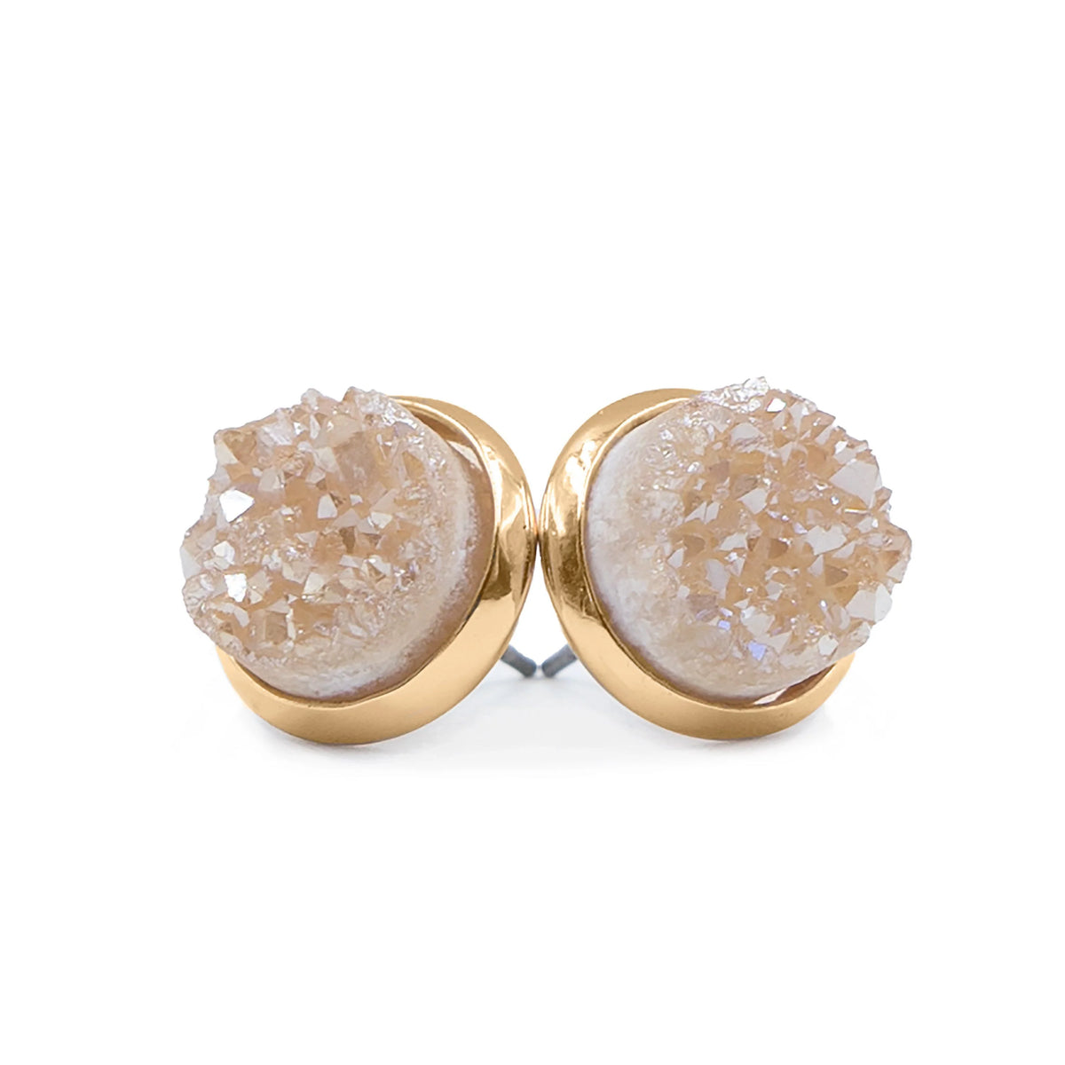 Stone Collection- Amber Quartz Stud Earrings