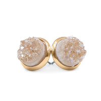 Stone Collection- Amber Quartz Stud Earrings
