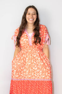 Boho Tassel Tie Sleeve Maxi Dress