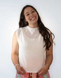 Stretchy Crinkled Fabric Sleeveless Top