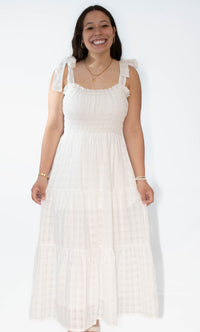 Tie Strap Midi Dress- Off White