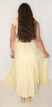 Tie Strap Midi Dress-Yellow