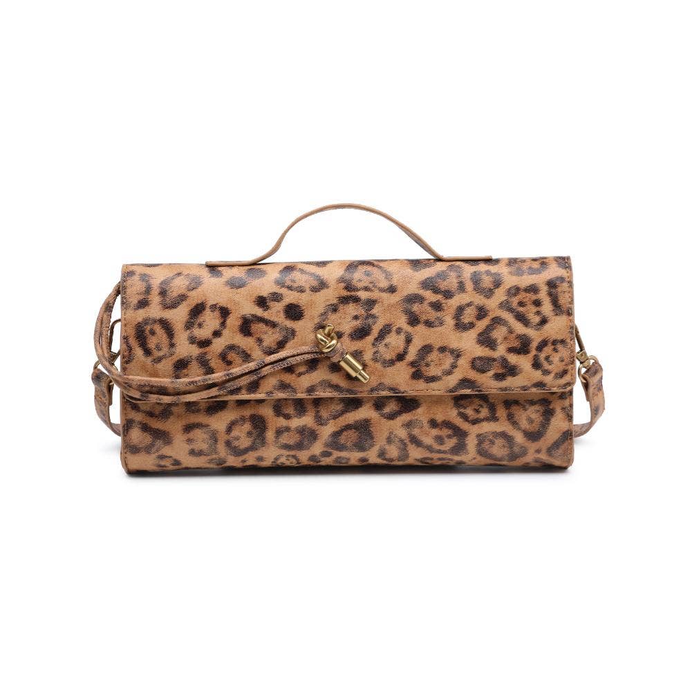 Ada Animal Print East West Clutch Crossbody