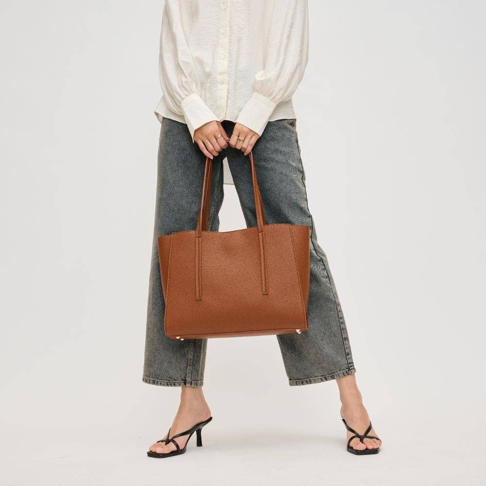 Gabby Multi Compartment Tote: Tan