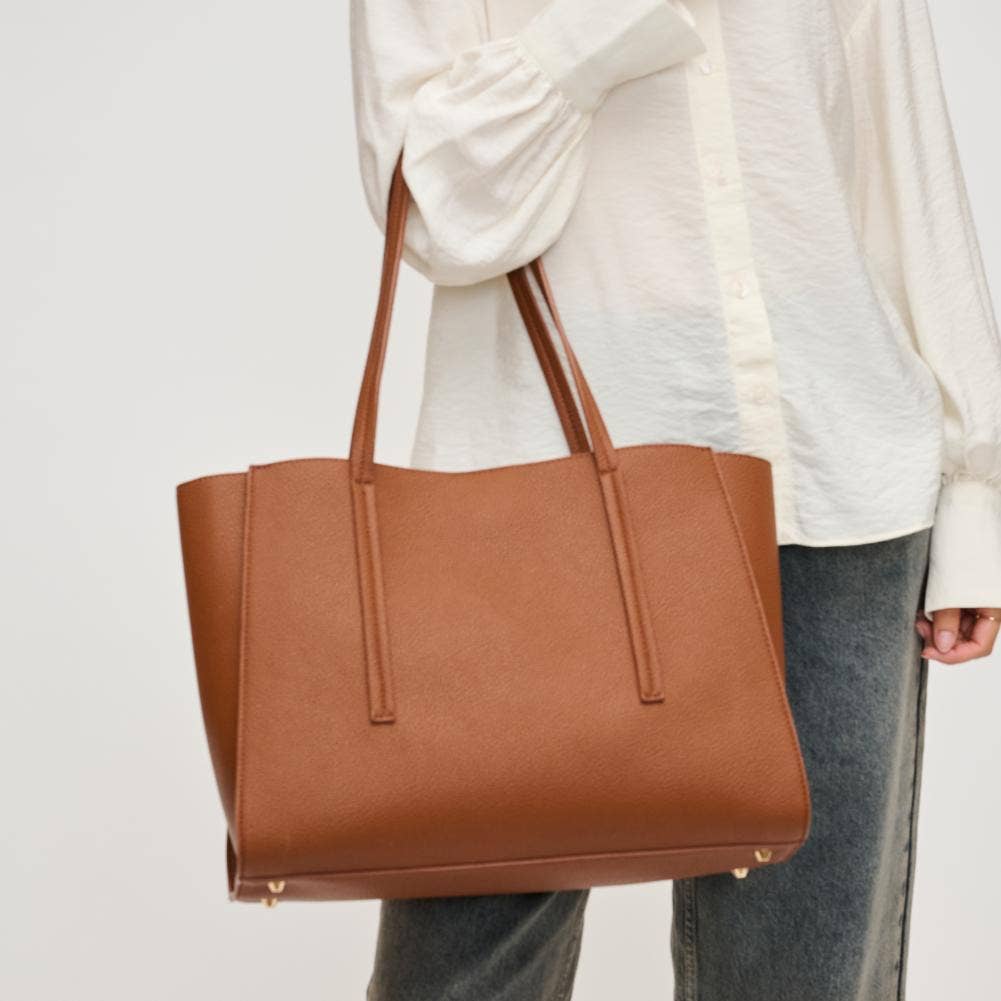 Gabby Multi Compartment Tote: Tan