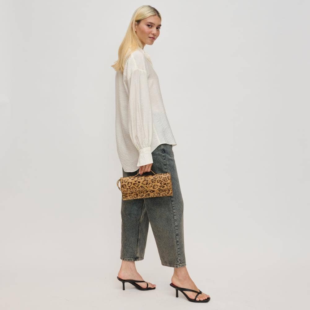 Ada Animal Print East West Clutch Crossbody